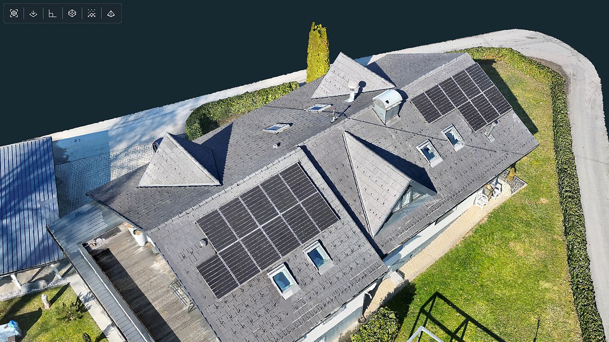 3D-Webviewer im Browser mit Dachmodell und Messwerkzeugen